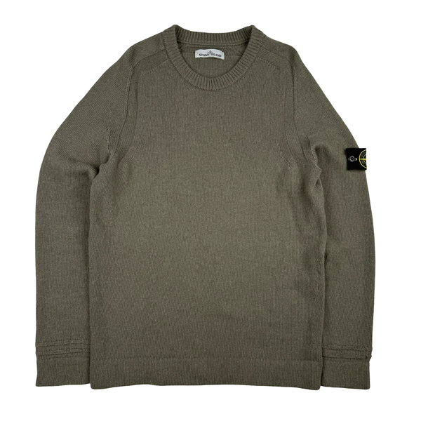Stone Island 2018 Sage Green Wool Crewneck Jumper - Medium