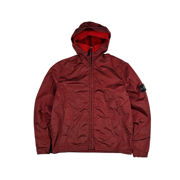 Stone Island 2007 Red Nylon Metal Hooded Jacket - Large