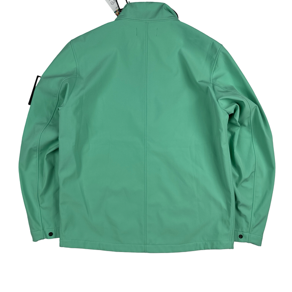 Stone Island 2021 Light Soft Shell Lime Green Bomber Jacket - Medium