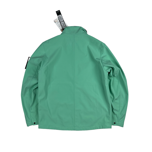 Stone Island 2021 Light Soft Shell Lime Green Bomber Jacket - Medium
