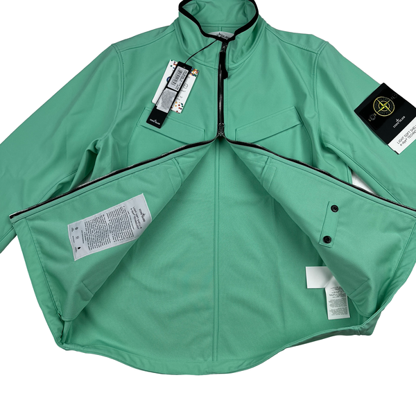 Stone Island 2021 Light Soft Shell Lime Green Bomber Jacket - Medium