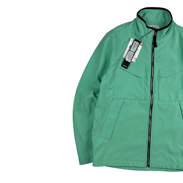Stone Island 2021 Light Soft Shell Lime Green Bomber Jacket - Medium