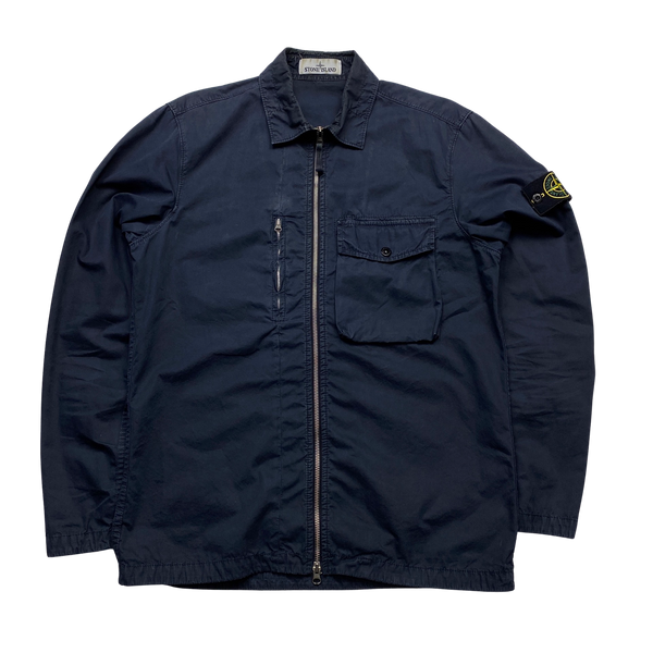 Stone Island 2019 Navy Cotton Overshirt Medium Mat s Island