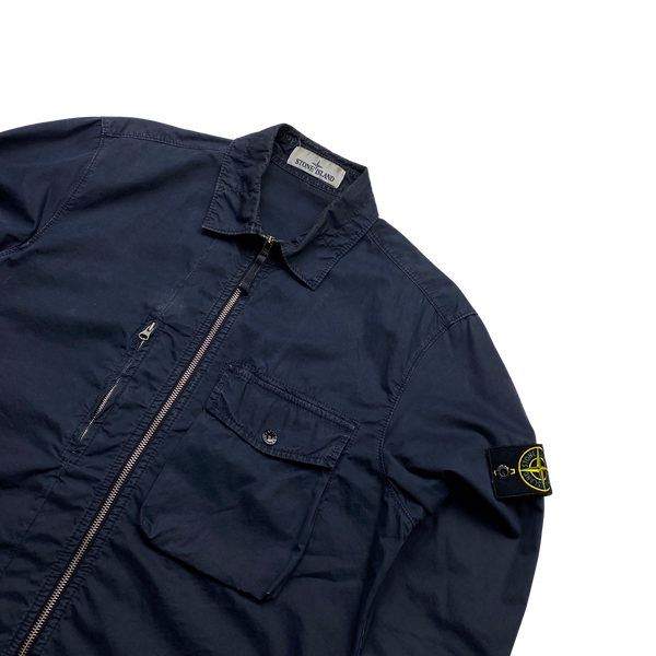 Stone Island 2019 Navy Cotton Overshirt - Medium