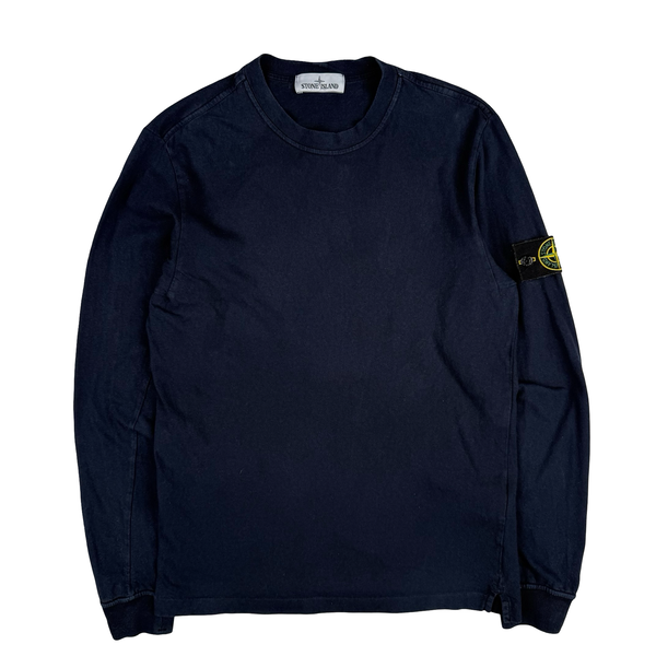 Stone Island 2017 Navy Long Sleeve Cotton Top - Medium