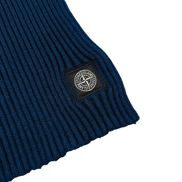 Stone Island Blue/Black Ribbed Patch Scarf