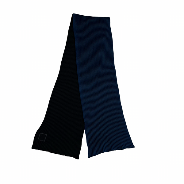 Stone Island Blue/Black Ribbed Patch Scarf