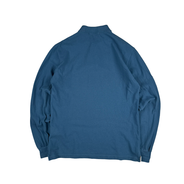 Stone Island 2023 Blue Long Sleeved Polo Shirt - Large