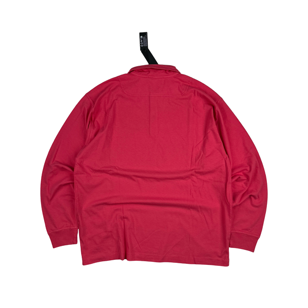 Stone Island 2023 Pink Embroidered Chest Logo Long Sleeve Polo Shirt - XL