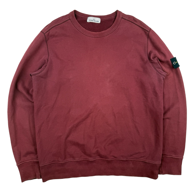 Stone Island 2017 Burgundy Cotton Crewneck Sweatshirt - XL