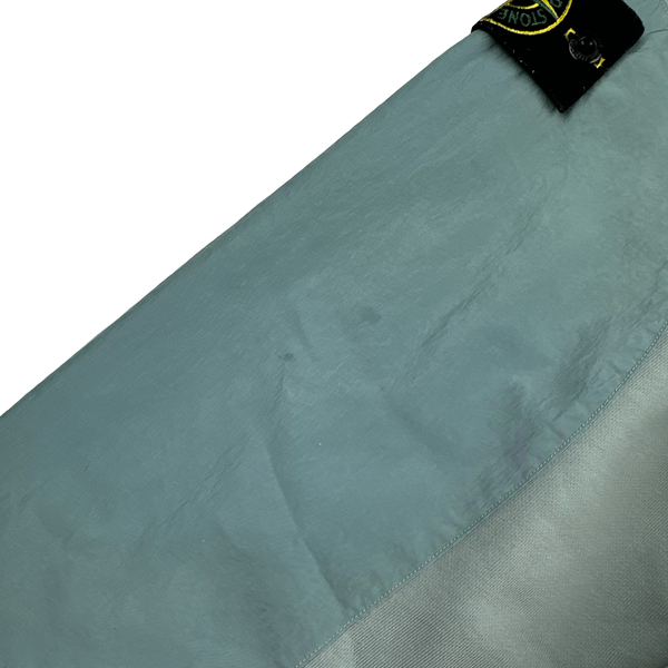 Stone Island 2023 Light Blue Cotton Nylon Panel Hood Jumper - XL