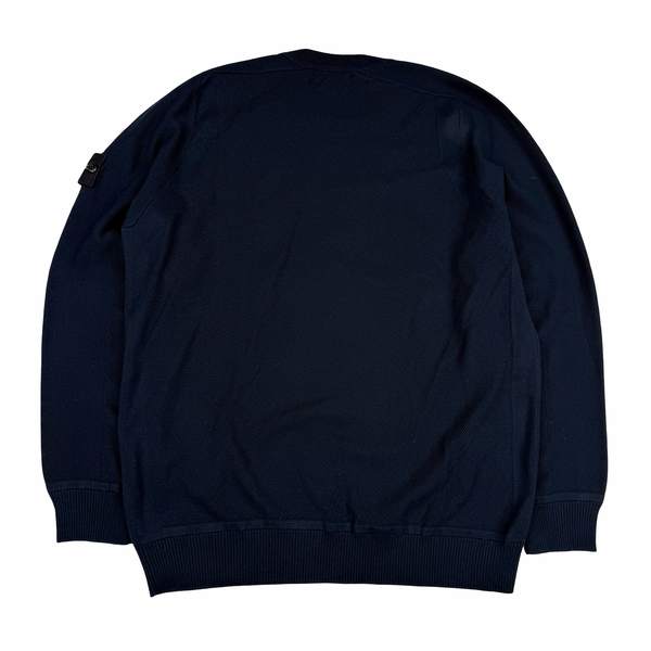 Stone Island 2025 Cotton Knit Navy Jumper - Large/Medium