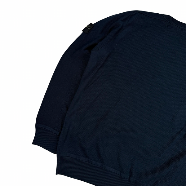 Stone Island 2025 Cotton Knit Navy Jumper - Large/Medium