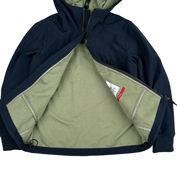 CP Company Junior Navy Blue Softshell Zip up Goggle Jacket - Age 8