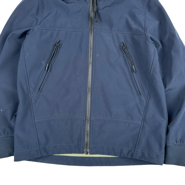 CP Company Junior Navy Blue Softshell Zip up Goggle Jacket - Age 8