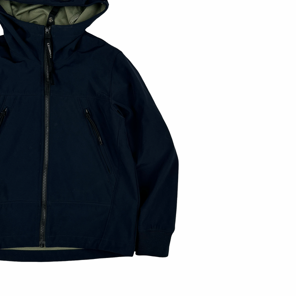 CP Company Junior Navy Blue Softshell Zip up Goggle Jacket - Age 8