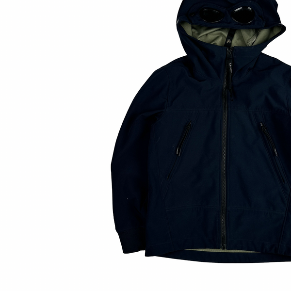 CP Company Junior Navy Blue Softshell Zip up Goggle Jacket - Age 8