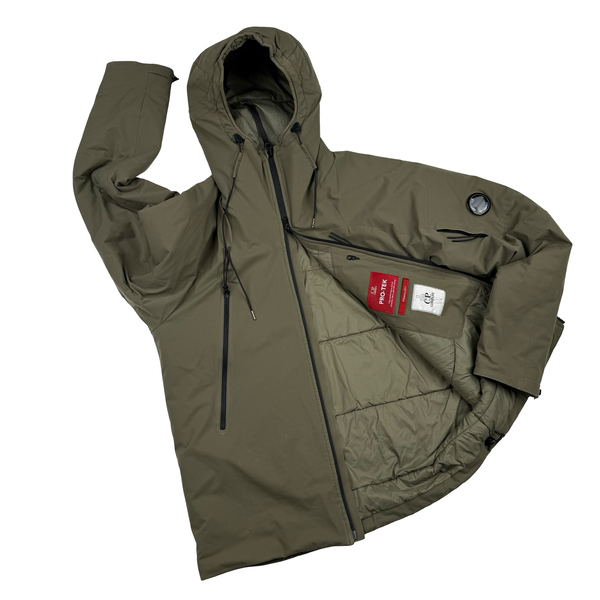 CP Company Sage Green Pro Tek Hooded Zip up Jacket - Medium (48)