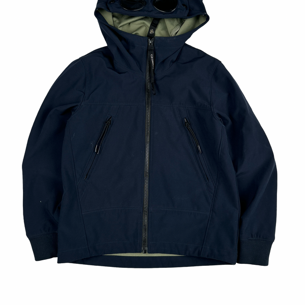 CP Company Junior Navy Blue Softshell Zip up Goggle Jacket - Age 8