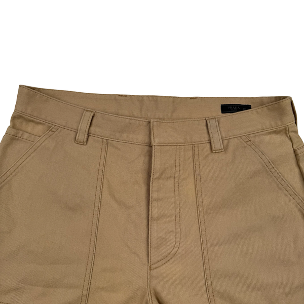 Prada Tan Cotton Relaxed Fit Cargo Trousers - Large (50) 34"