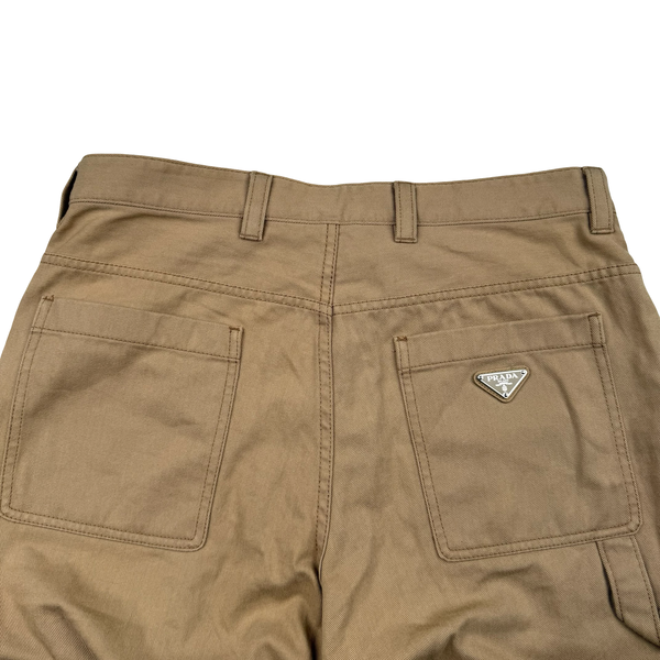 Prada Tan Cotton Relaxed Fit Cargo Trousers - Large (50) 34"
