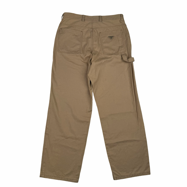 Prada Tan Cotton Relaxed Fit Cargo Trousers - Large (50) 34"