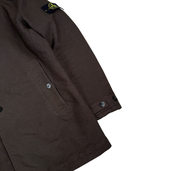 Stone Island 2014 Brown Saia Doppia Faccia Wool Long Winter Jacket - Large