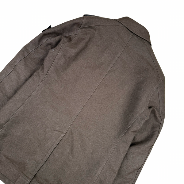 Stone Island 2014 Brown Saia Doppia Faccia Wool Long Winter Jacket - Large