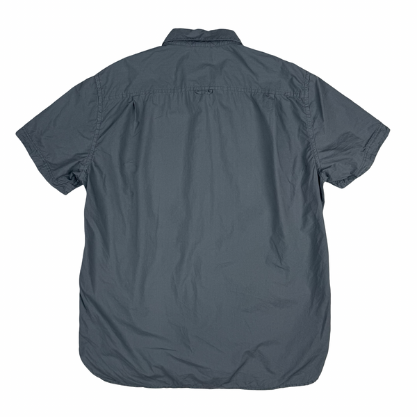 Stone Island 2014 Grey Cotton Spellout Buttoned Short Sleeve Shirt - XL