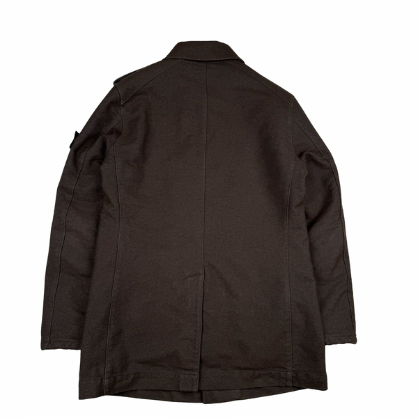 Stone Island 2014 Brown Saia Doppia Faccia Wool Long Winter Jacket - Large