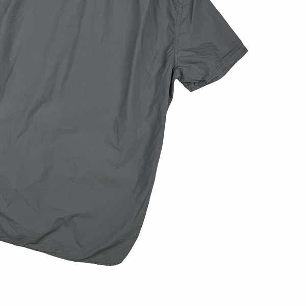 Stone Island 2014 Grey Cotton Spellout Buttoned Short Sleeve Shirt - XL