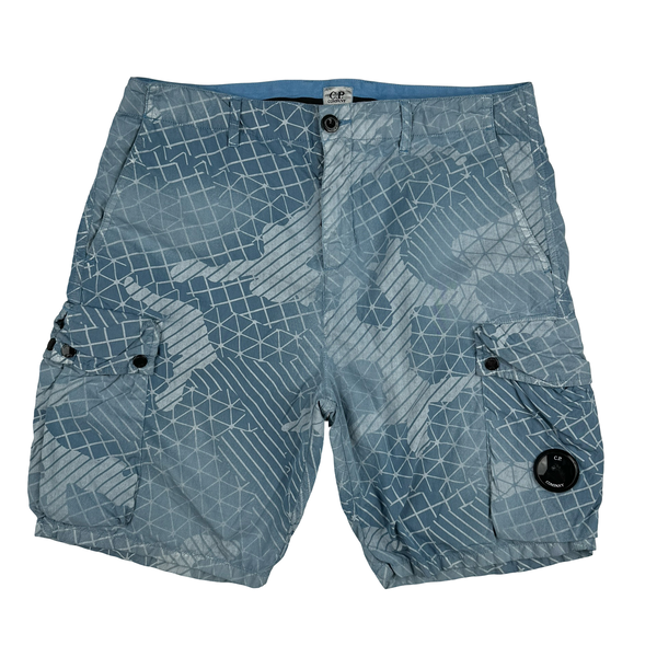 CP Company Blue Pro Tek Camo Shorts - Large