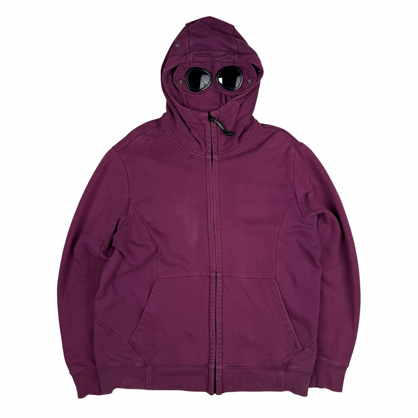 CP Company Purple Goggle Cotton Zip Up Hoodie - 3XL