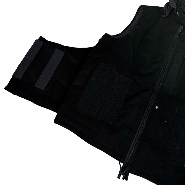 Stone Island 2020 Black Shadow Project Primaloft Moleskin Hooded Gilet - XXL