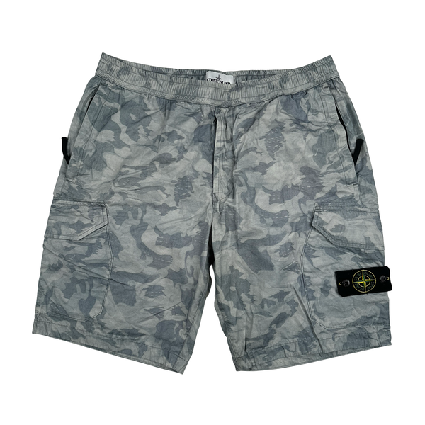 Stone Island 2020 Grey Camo Cargo Shorts - 34"