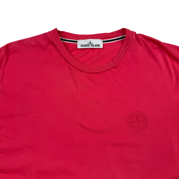 Stone Island 2014 Ruby Spellout Short Sleeve cotton T Shirt - XL