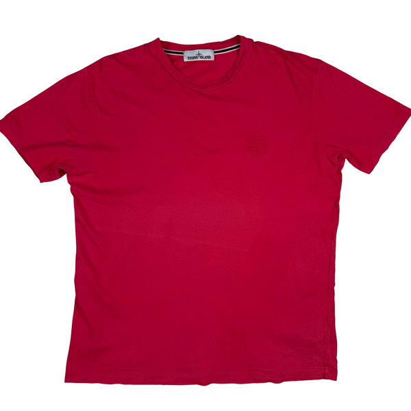 Stone Island 2014 Ruby Spellout Short Sleeve cotton T Shirt - XL