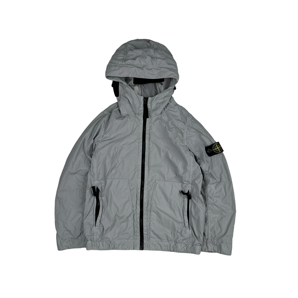 Stone Island Junior 2016 Grey Hooded zip up windbreaker Jacket - Age 8