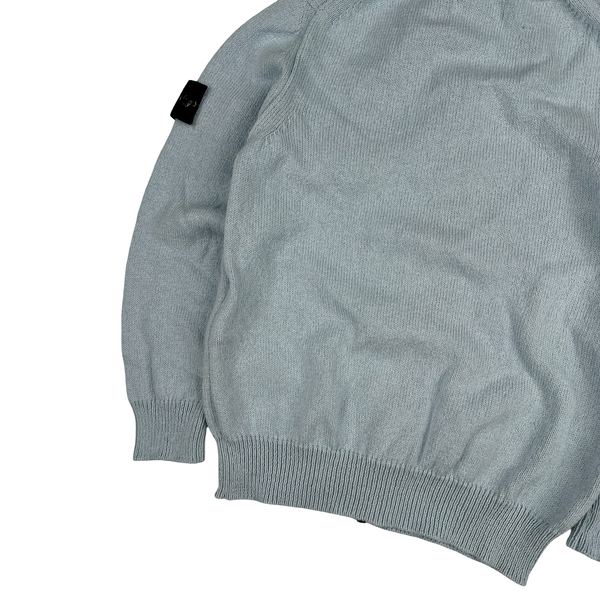 Stone Island Junior Light Blue 2025 Full Zip cotton Jumper - Age 8