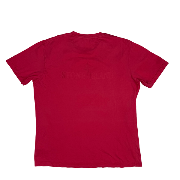 Stone Island 2014 Ruby Spellout Short Sleeve cotton T Shirt - XL