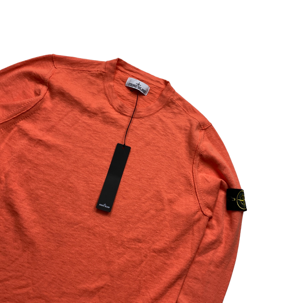Stone Island 2022 Red Knit Crewneck Jumper - Medium