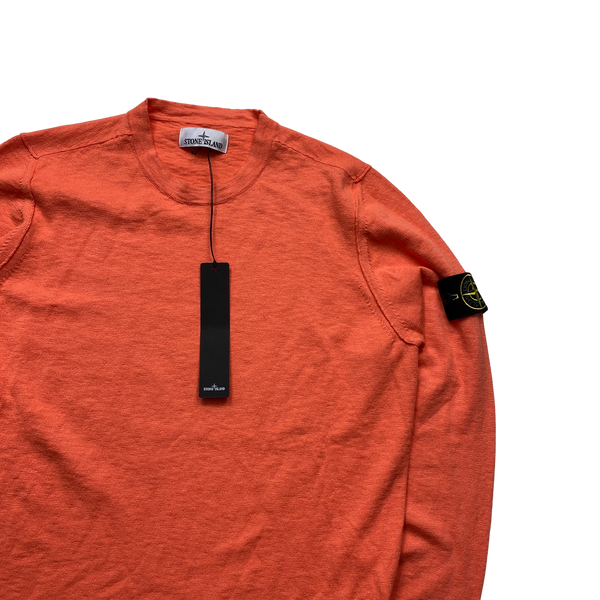 Stone Island 2022 Red Knit Crewneck Jumper - Medium