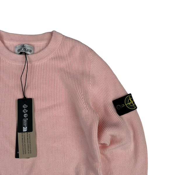 Stone Island Junior 2025 Pink Pullover Cotton Crewneck Jumper - Age 8