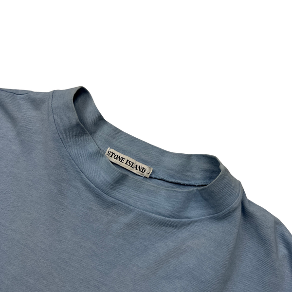 Stone Island Marina 90's Vintage Light Blue Cotton T Shirt - Large
