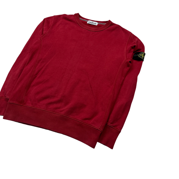 Stone Island Red 2012 Crewneck Cotton Sweatshirt - Medium