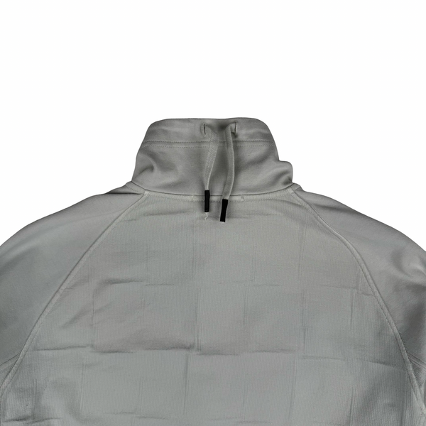 Stone Island 2017 Silver Quarter Zip Textured Cotton Pullover Jumper - XL