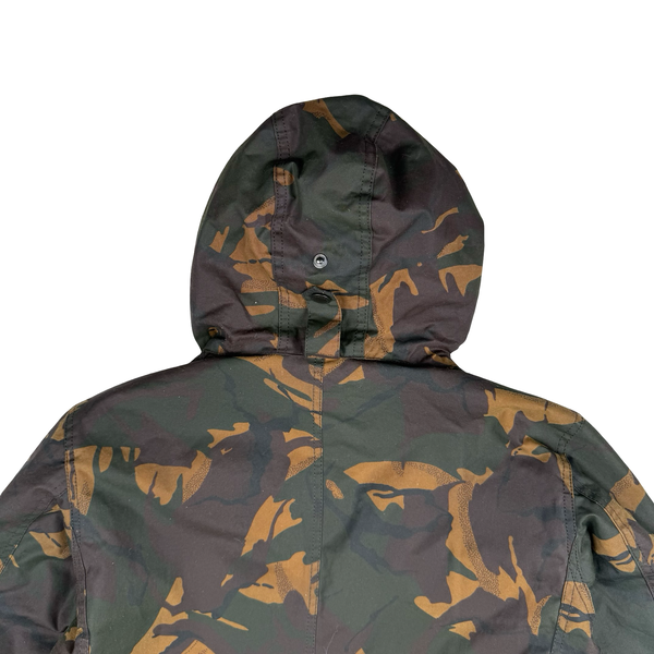 Barbour Camo Quilted Cotton Wax Hooded Parka Jacket - XL