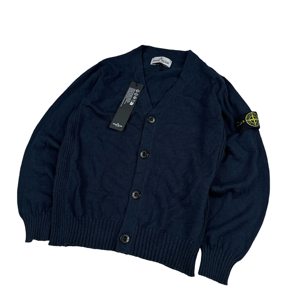 Stone Island Junior 2025 Navy Buttoned Cotton Blend Jumper - Age 8