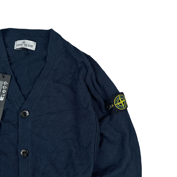 Stone Island Junior 2025 Navy Buttoned Cotton Blend Jumper - Age 8