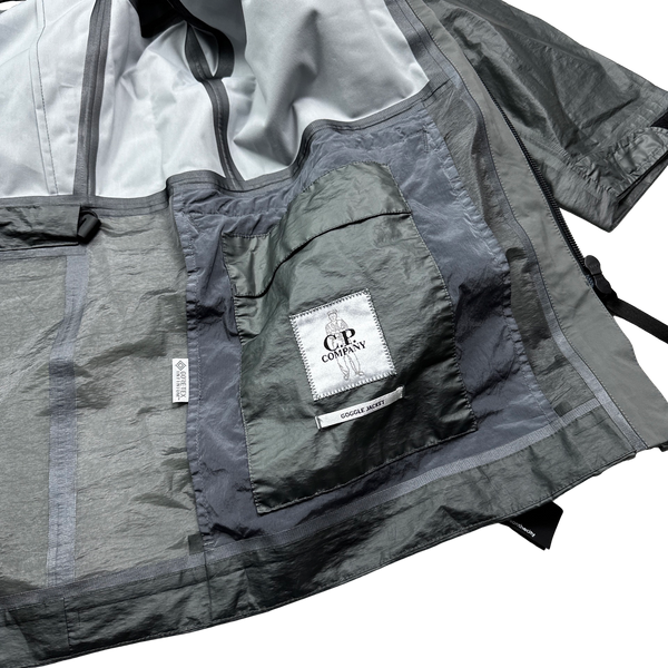 CP Company Grey Gore-Tex Infinium Waterproof Goggle Jacket - Large